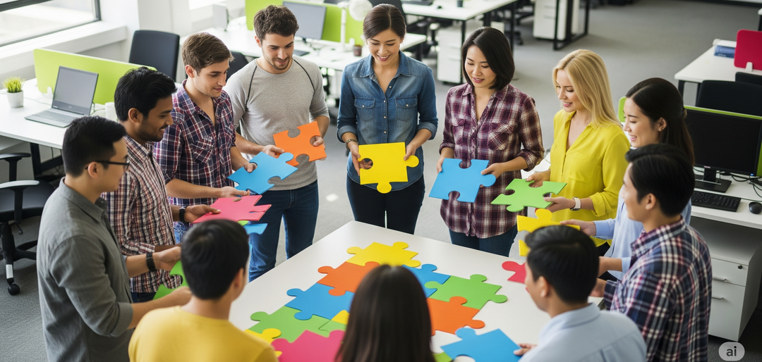Dinâmica em grupo simboliza ações de saúde mental nas empresas e integração entre equipes