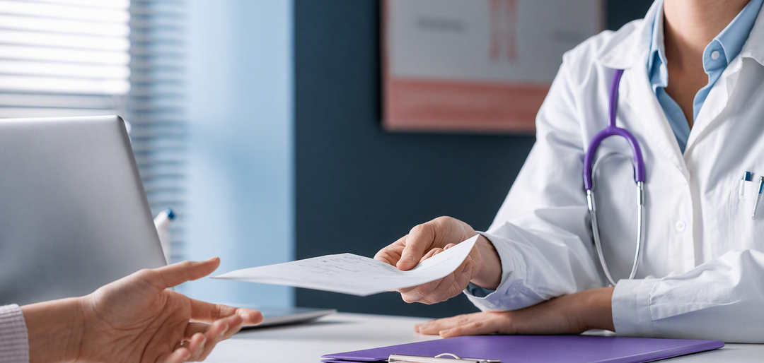 Colaborador recebendo atestado médico, gerando afastamentos por saúde